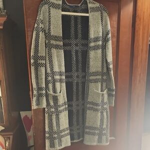 Apt. 9 Black and Gray Cardigan Sweater